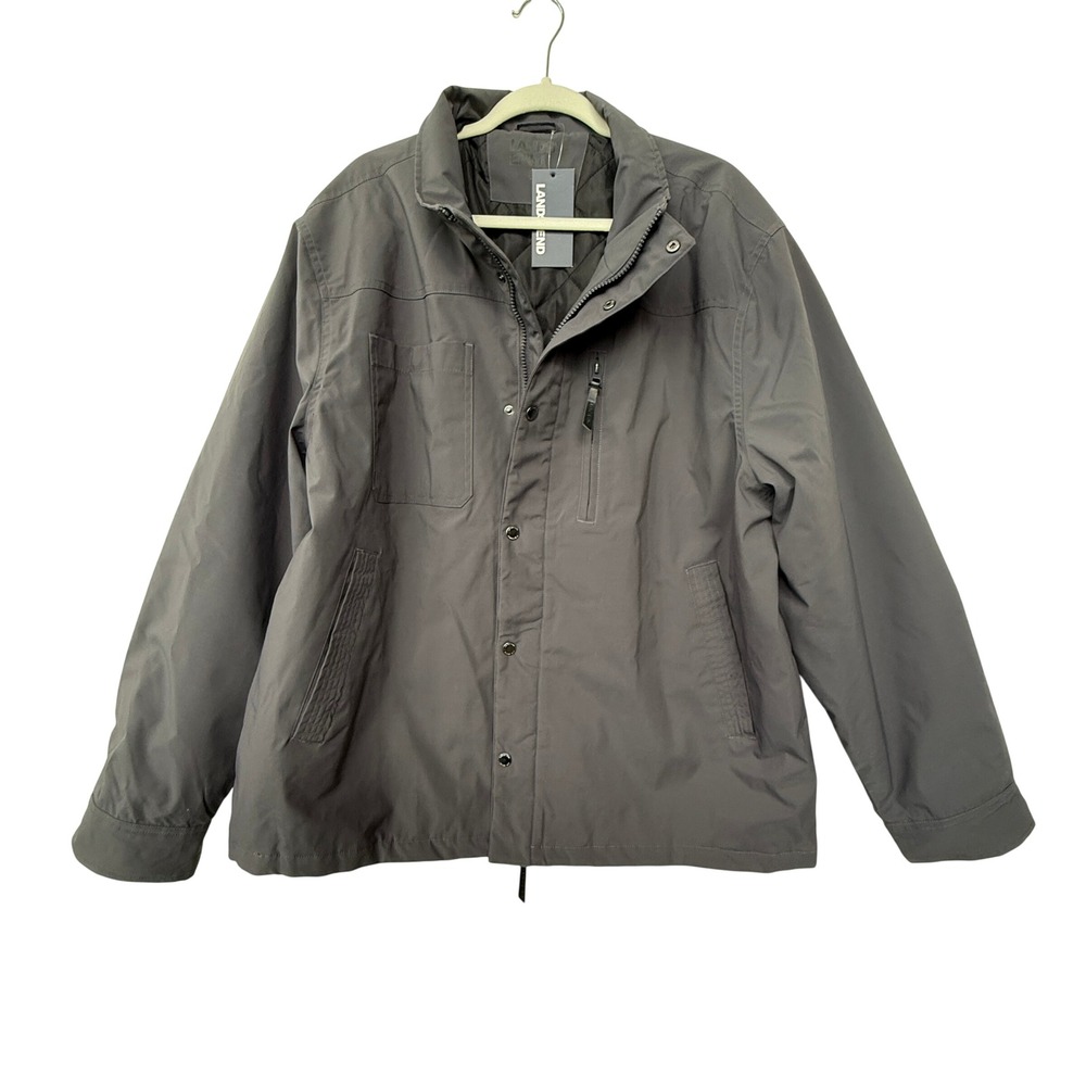 Lands' End Mens‎ Charcoal Gray Quilted Lined Field Jacket XXL LM35OW434 New